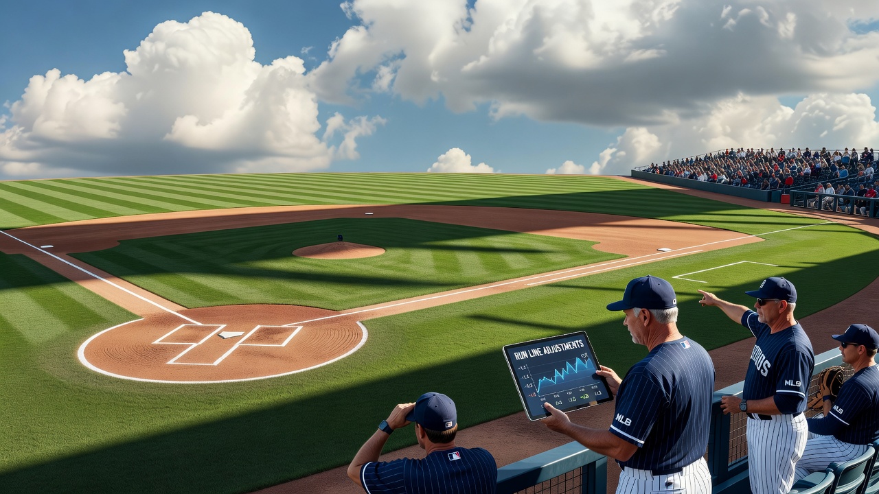 Analyse von Run Line Anpassungen mit Wolken Schatten Einfluss in MLB Spielen