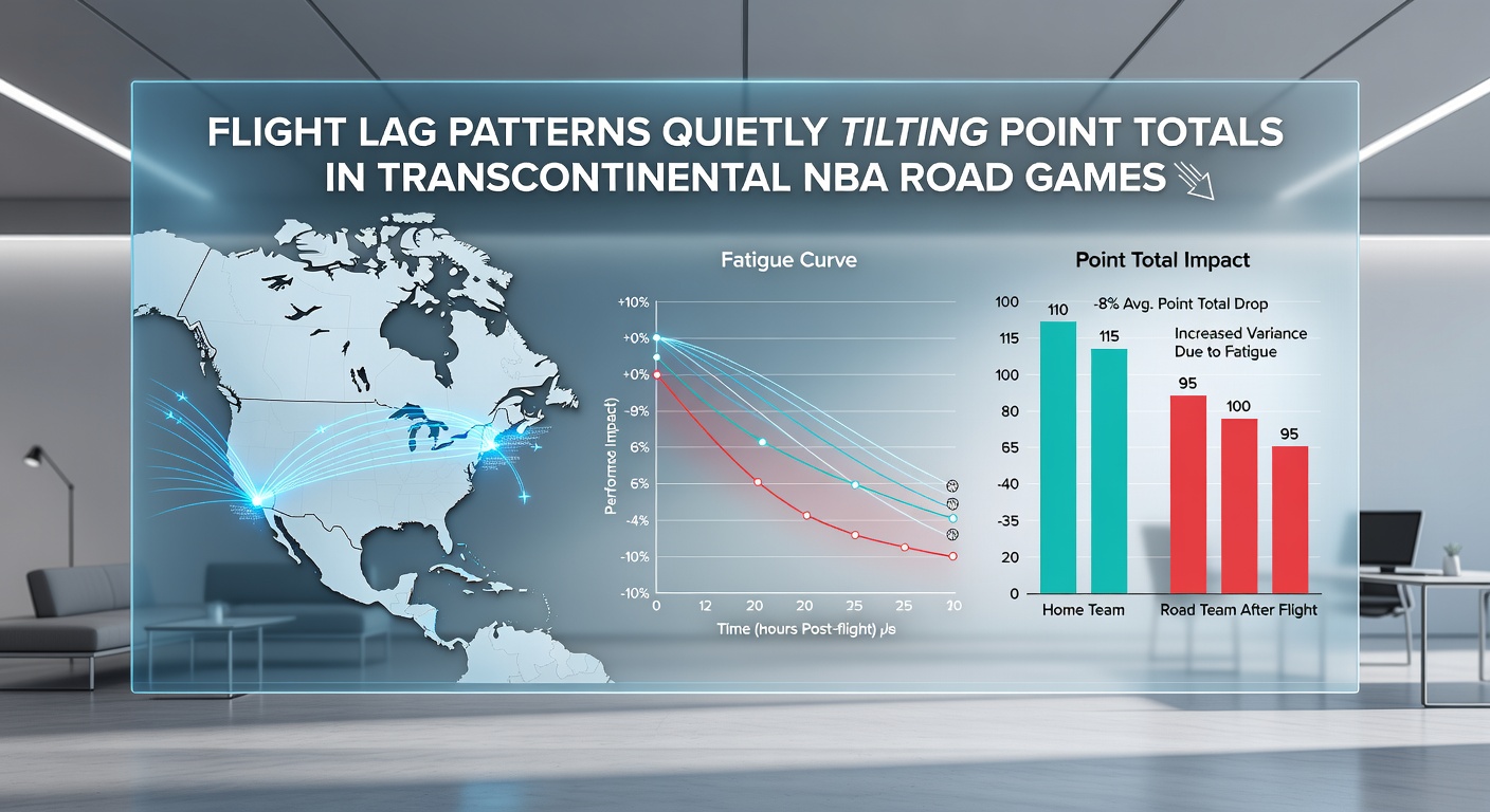 Statistische Auswertung von Punktetotals bei NBA-Auswärtsspielen mit Fokus auf Zeitzonenwechsel