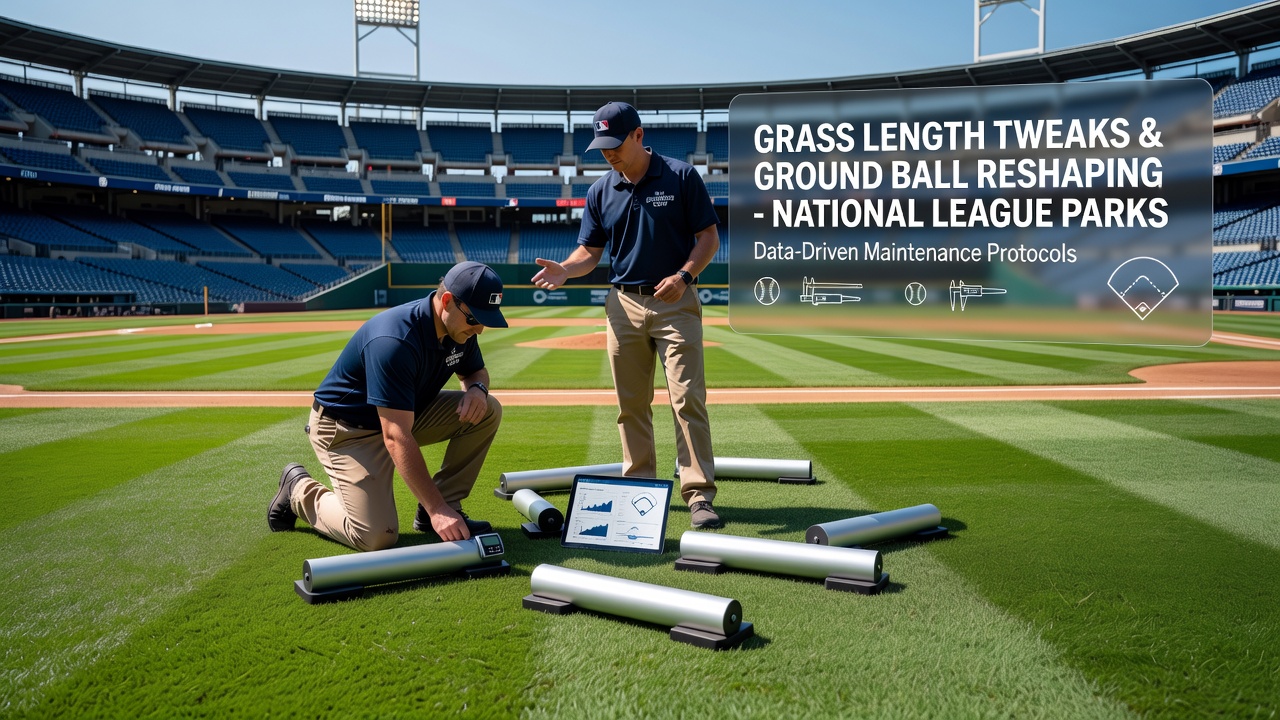 Vergleich von Ground-Ball-Statistiken vor und nach Rasenanpassungen in National-League-Parks
